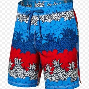 Saxx Oh Buoy Stretch VolleySwim Shorts 7" / Pineapple Strata- Multi